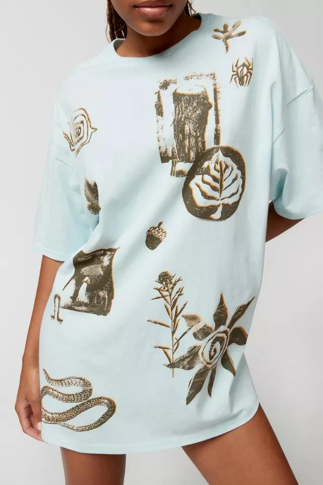 商品Urban Outfitters|UO Bitmap Nature T-Shirt Dress,价格¥222,第3张图片详细描述