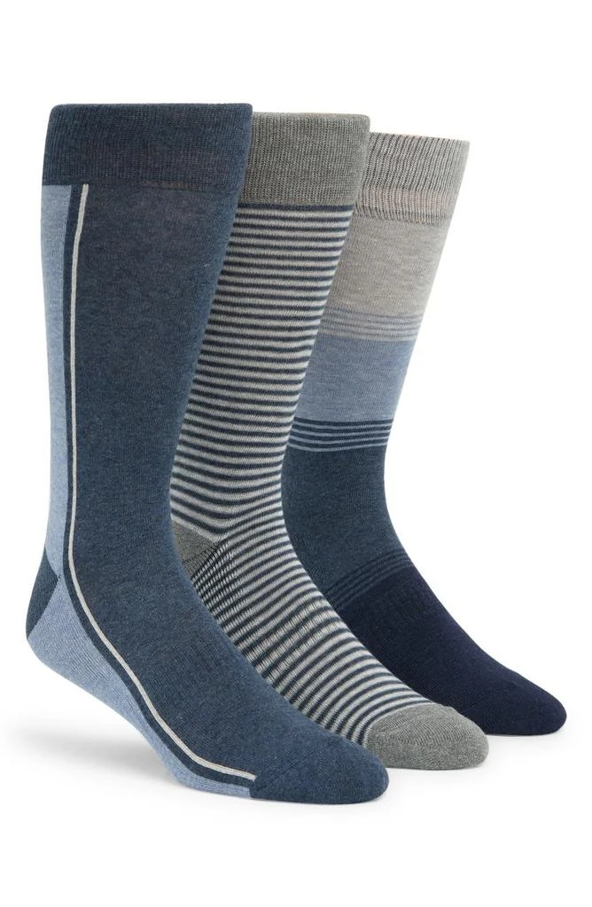 商品Lorenzo Uomo|Casual Stripe Crew Socks - Pack of 3,价格¥114,第1张图片