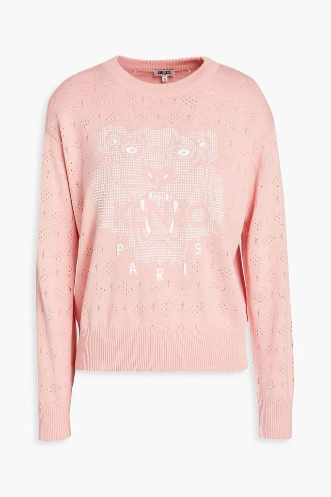 商品Kenzo|Appliquéd pointelle-knit cotton sweater,价格¥970,第1张图片