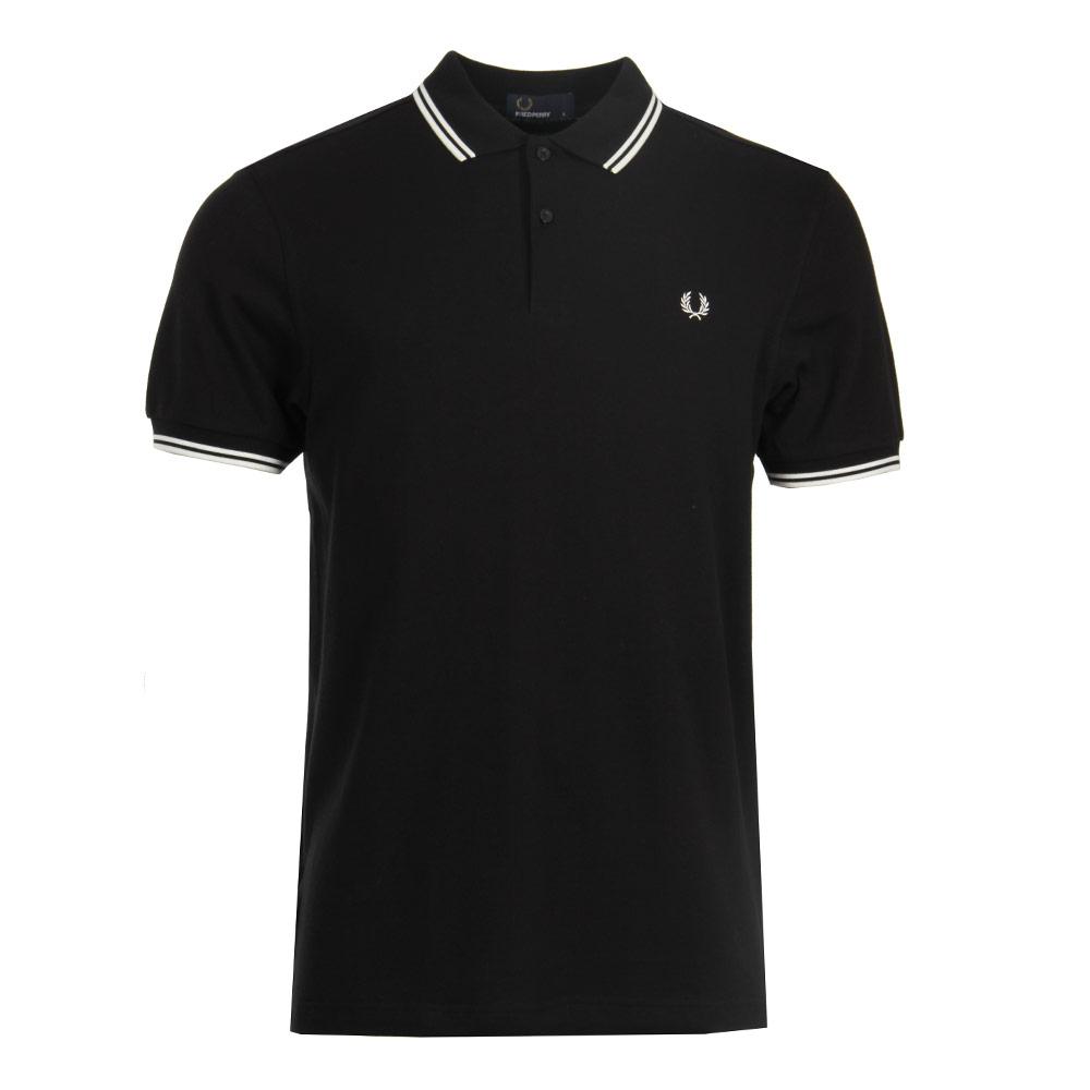 Fred Perry Twin Tipped Polo Shirt - Black / Porcelain / Porcelain商品第1张图片规格展示