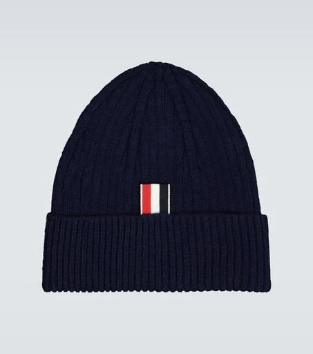 商品Thom Browne|Striped ribbed-knit beanie,价格¥1949,第4张图片详细描述