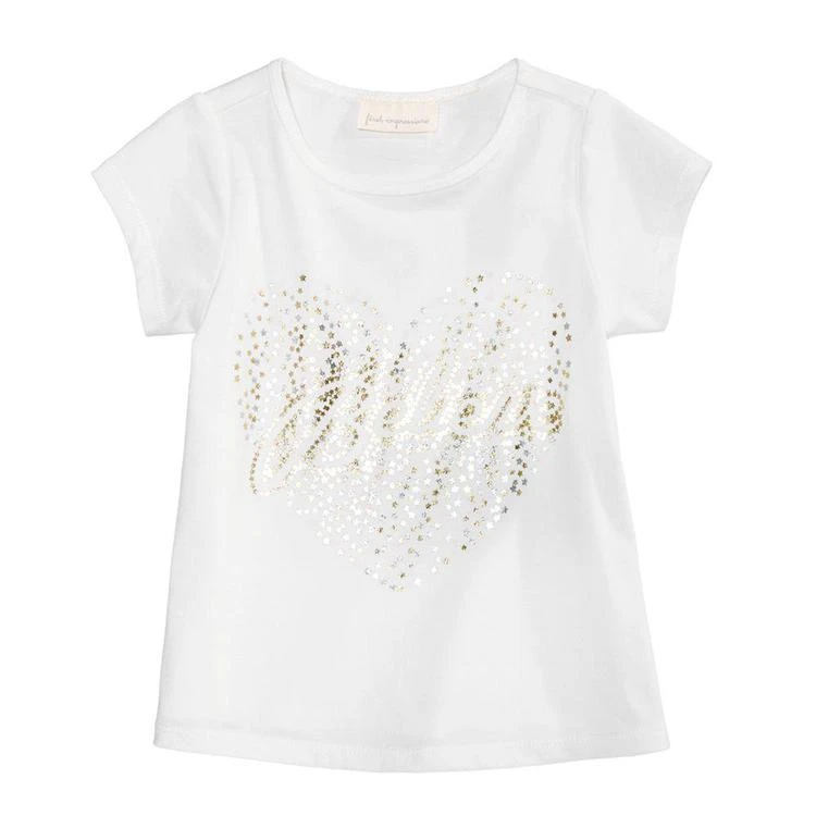 商品First Impressions|Believe-Print Cotton T-Shirt, Baby Girls, Created for Macy's,价格¥20,第1张图片