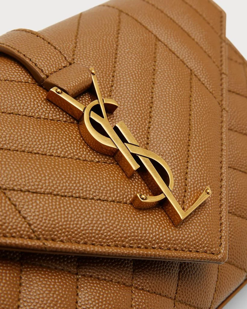 商品Yves Saint Laurent|Envelope Triquilt Small YSL Shoulder Bag in Grained Leather,价格¥20502,第5张图片详细描述
