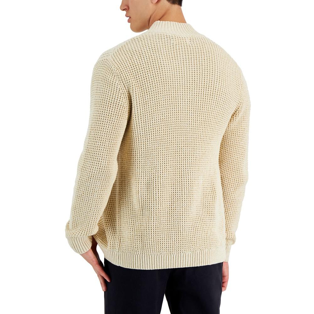 Men's Chunky Waffle Knit Button-Front Cardigan Sweater, Created for Macy's商品第2张图片规格展示