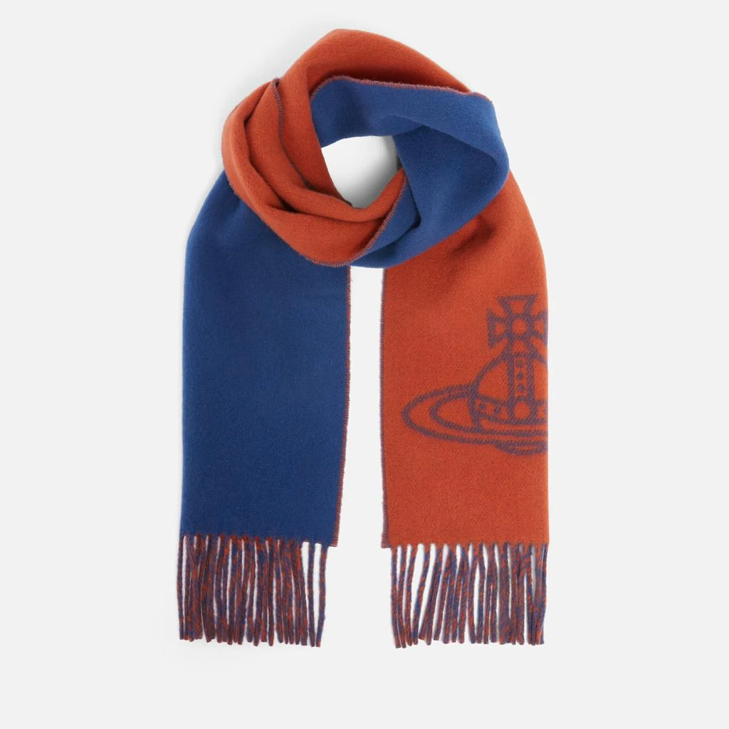 商品Vivienne Westwood|Vivienne Westwood Men's Double Face Single Orb Scarf - Slate Blue,价格¥979,第1张图片