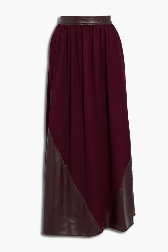 商品ROKSANDA|Pola faux leather-paneled wool maxi skirt,价格¥1993,第3张图片详细描述