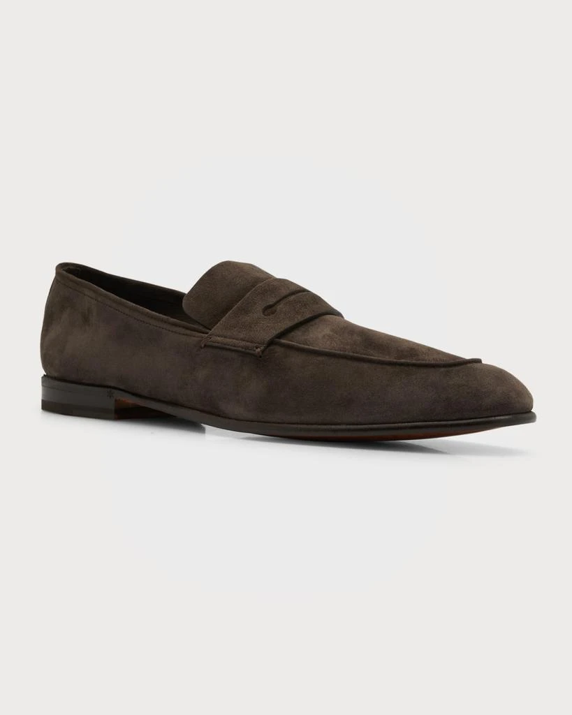 商品Zegna|Men's Lasola Suede-Leather Penny Loafers,价格¥7730,第3张图片详细描述