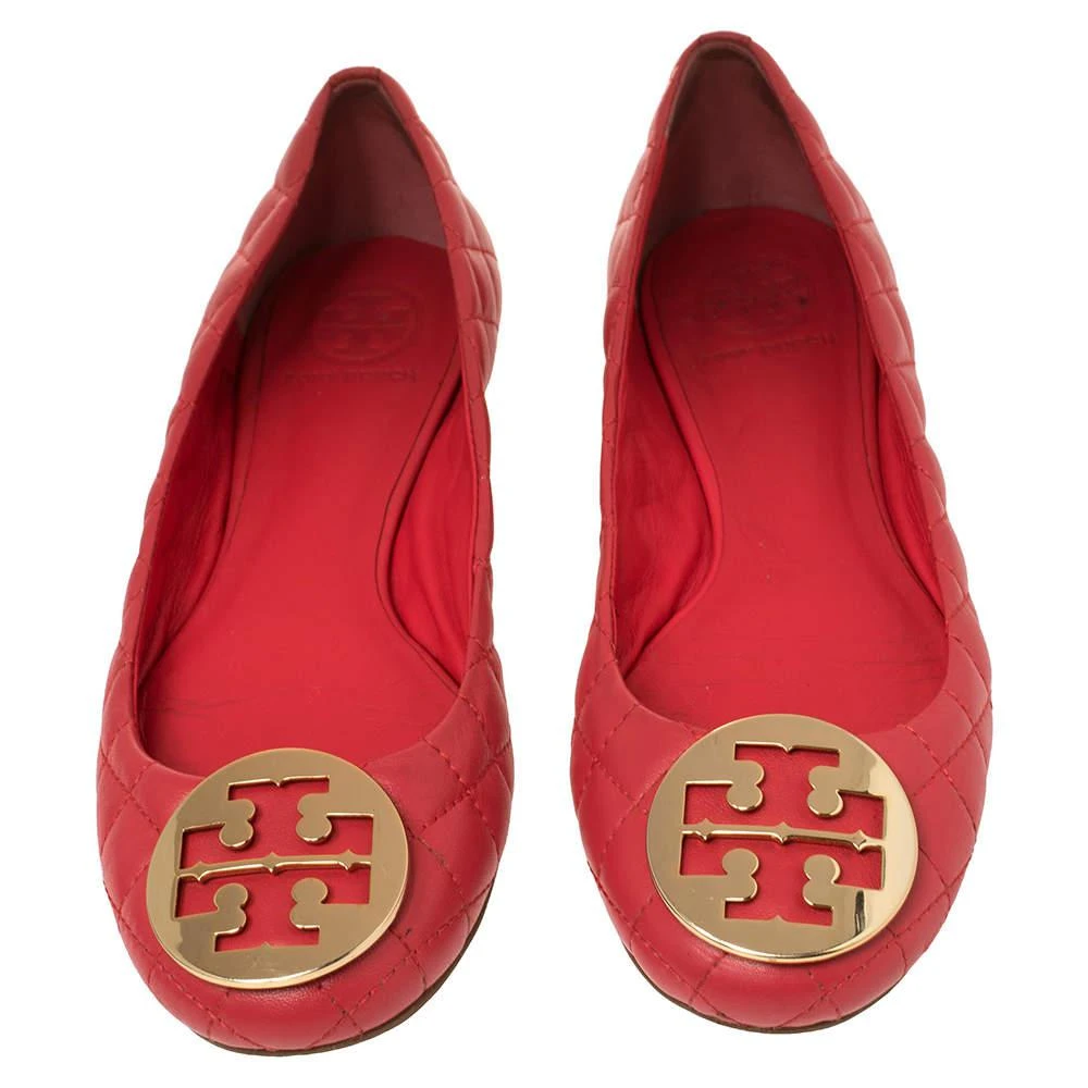 商品[二手商品] Tory Burch|Tory Burch Red Quilted Leather Reva Ballet Flats Size 38.5,价格¥1579,第3张图片详细描述