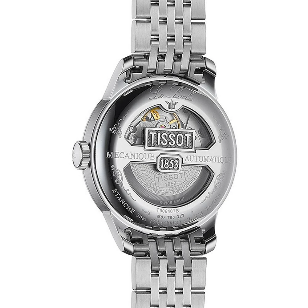 商品Tissot|Men's Swiss T-Classic Le Locle Powermatic 80 Gray Stainless Steel Bracelet Watch 39.3mm,价格¥5065,第5张图片详细描述