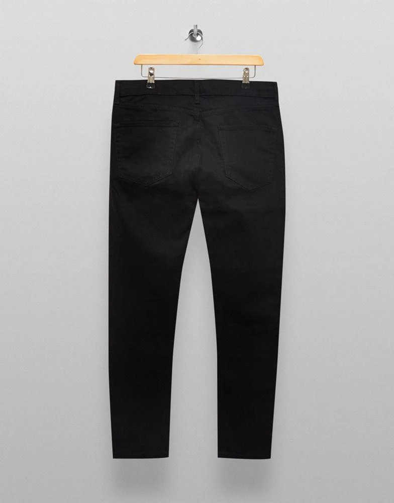 商品Topman|Topman stretch skinny double knee rip jeans in black,价格¥109,第2张图片详细描述