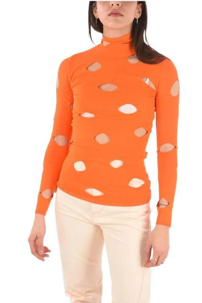 商品Prada|Prada Women's Orange Viscose Sweater,价格¥9445,第1张图片