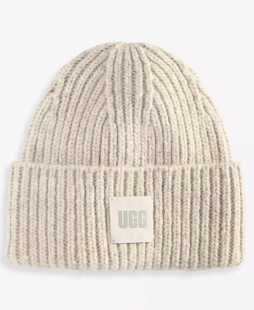 Women's Chunky Rib-Knit Logo-Patch Beanie 商品