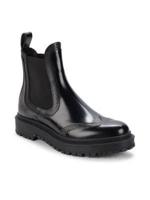 商品Versace|La Greca Leather Chelsea Boots,价格¥4046,第2张图片详细描述