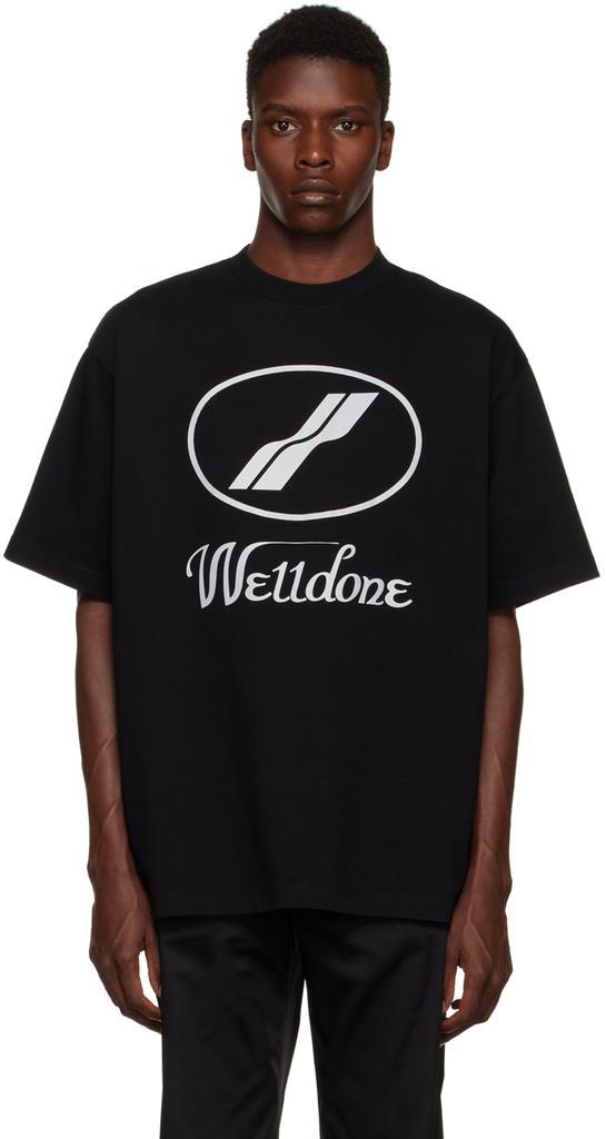 商品We11done|Black Graphic T-Shirt,价格¥755,第1张图片