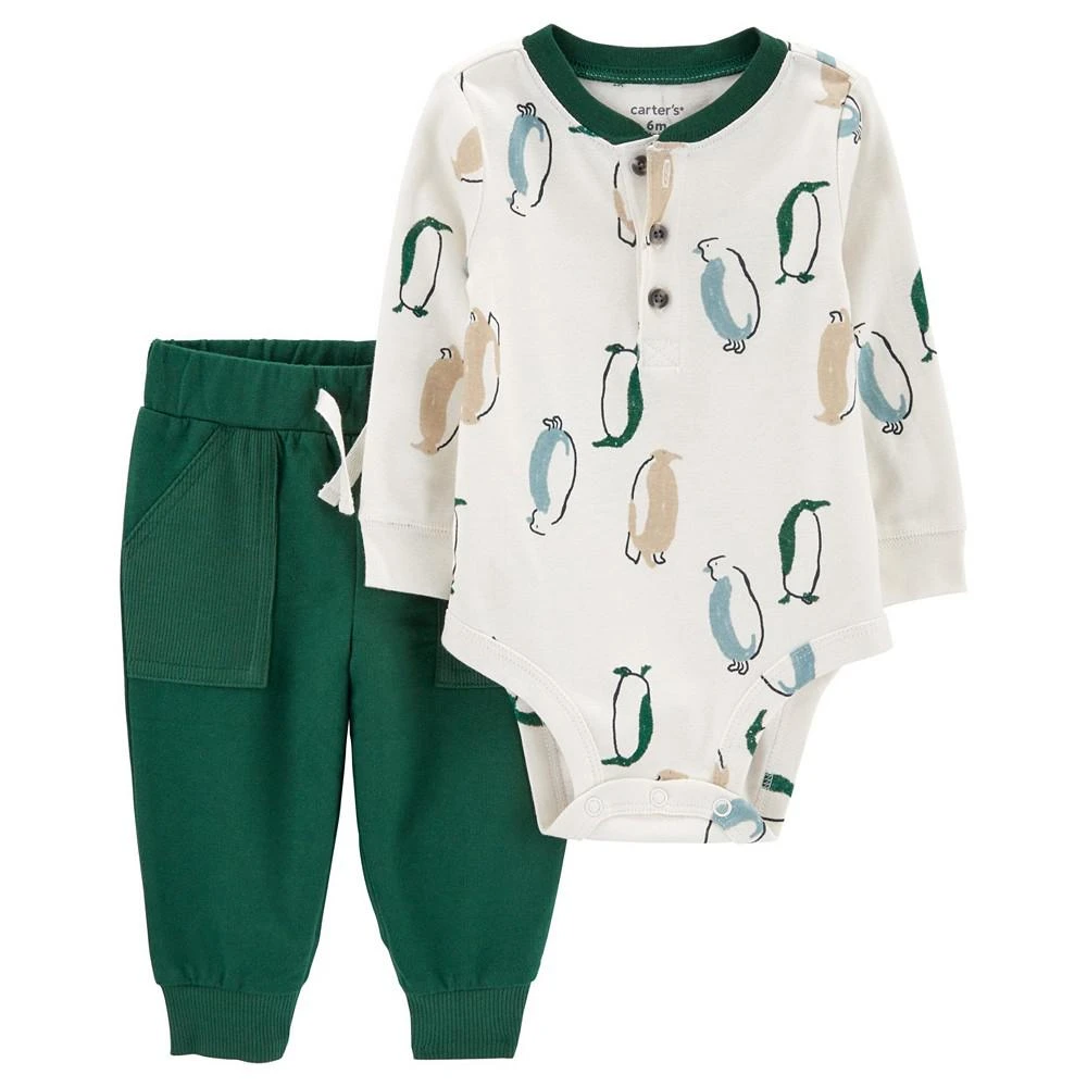 商品Carter's|Baby Boys Henley Bodysuit and Pant, 2 Piece Set,价格¥165,第1张图片