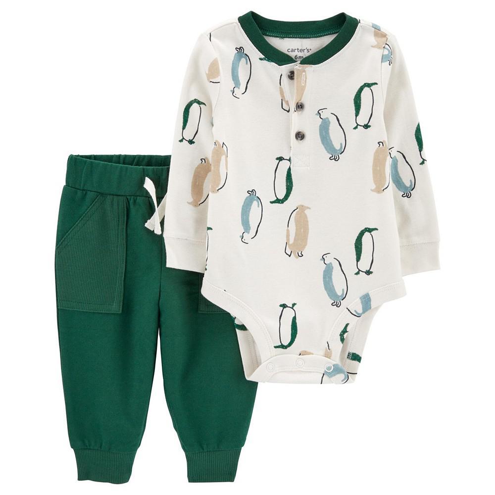 商品Carter's|Baby Boys Henley Bodysuit and Pant, 2 Piece Set,价格¥153,第1张图片