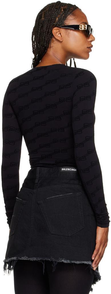 商品Balenciaga|黑色尼龙长袖 T 恤,价格¥5834,第5张图片详细描述