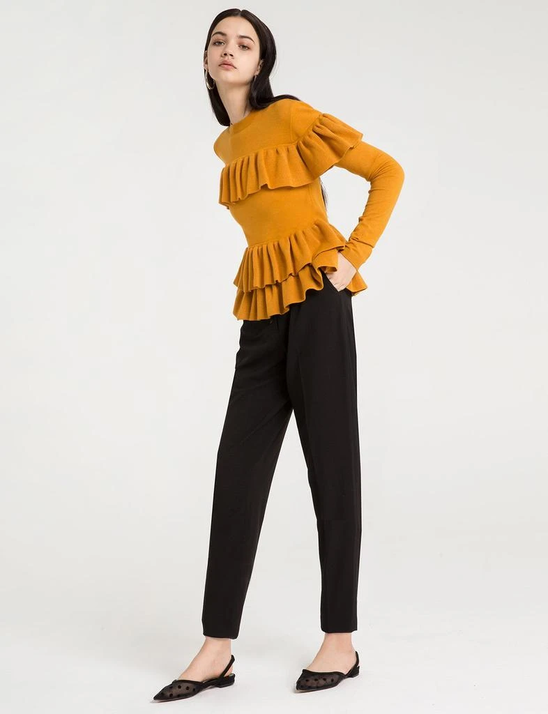 商品Pixie Market|Kate Mustard Ruffle Sweater,价格¥243,第1张图片