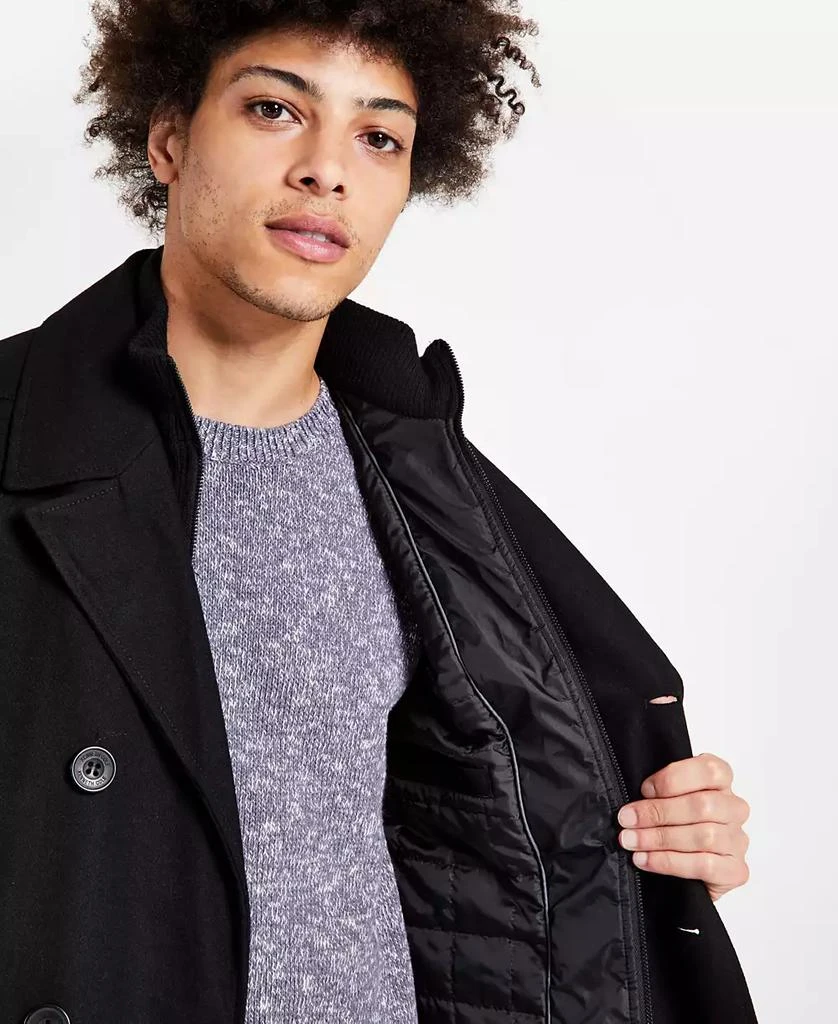 商品Kenneth Cole|Men's Double Breasted Wool Blend Peacoat with Bib,价格¥1854,第3张图片详细描述