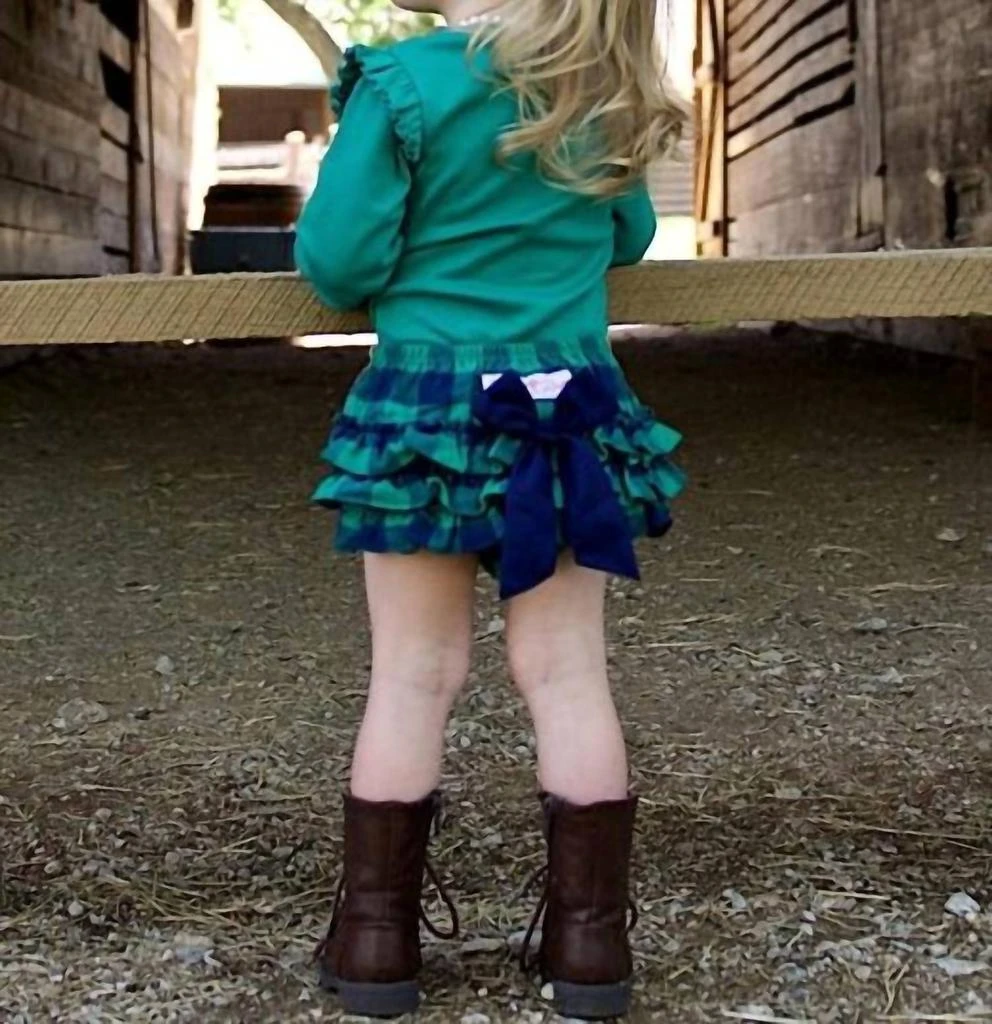 商品Rufflebutts|Rufflebutts - BABY GIRLS BUFFALO PLAID DIAPER COVER,价格¥287,第2张图片详细描述