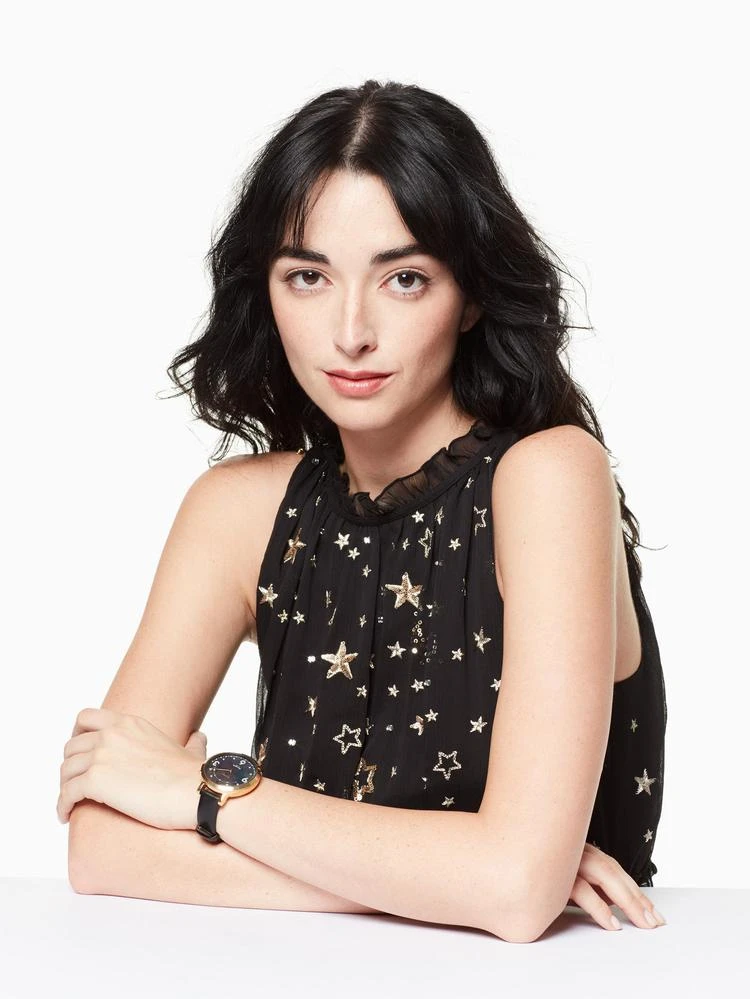 商品Kate Spade|monterey black leather smartwatch,价格¥1658,第2张图片详细描述