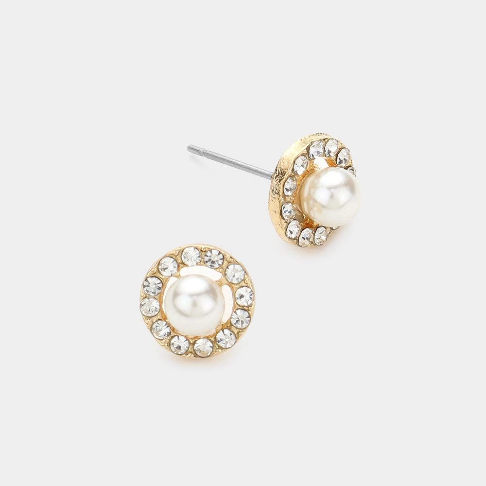 商品FASHNZFAB|Pearl Stud Earrings - Cream,价格¥175,第1张图片详细描述