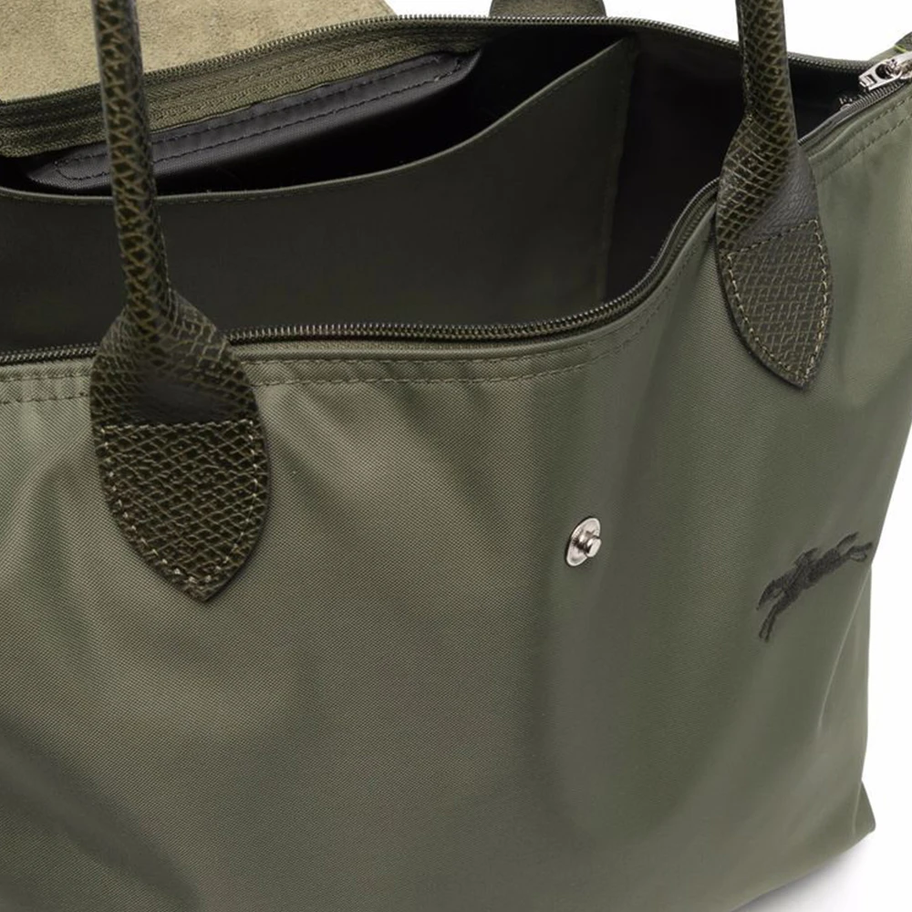 LONGCHAMP 女士橄榄绿色再生帆布单肩手提包 2605919479 商品