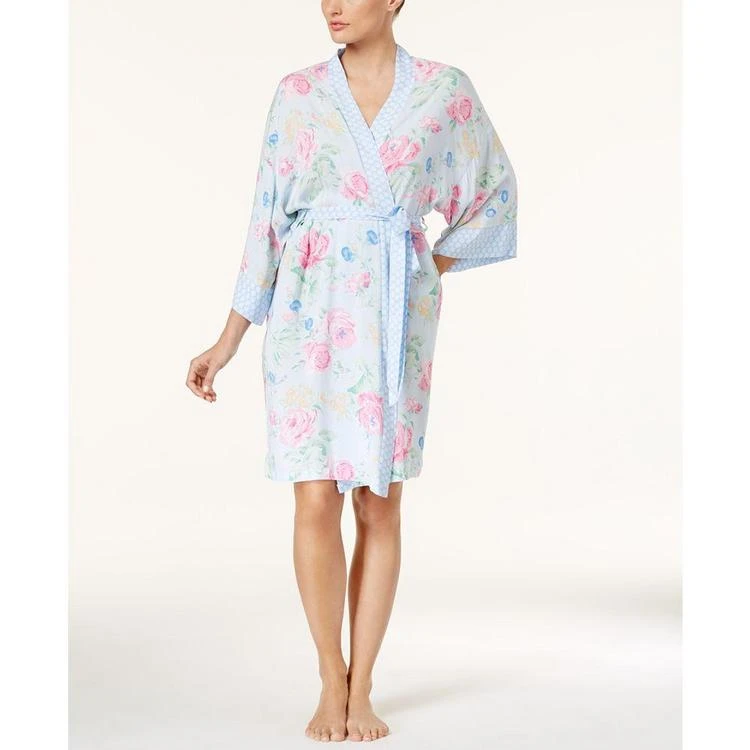 商品Miss Elaine|Mixed-Print Wrap Robe,价格¥319,第2张图片详细描述