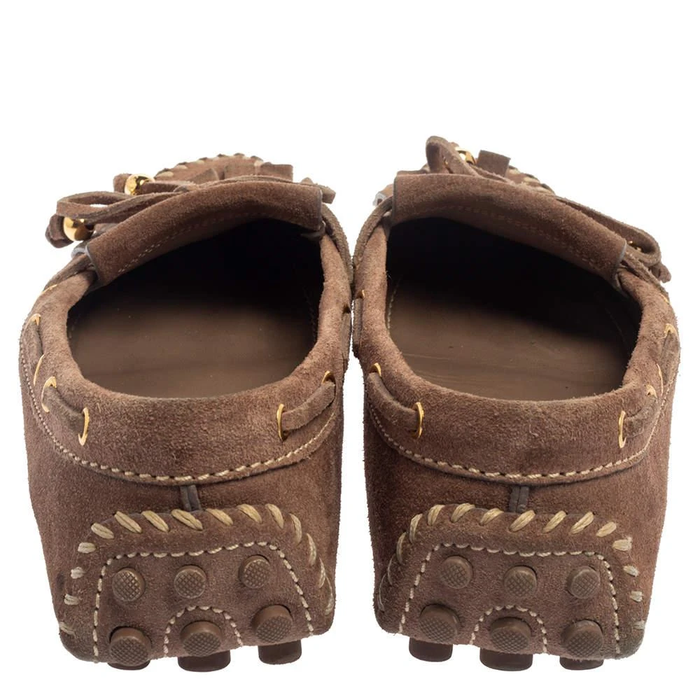 商品[二手商品] Louis Vuitton|Louis Vuitton Brown Suede Bow Fringe Loafers Size 37,价格¥882,第5张图片详细描述