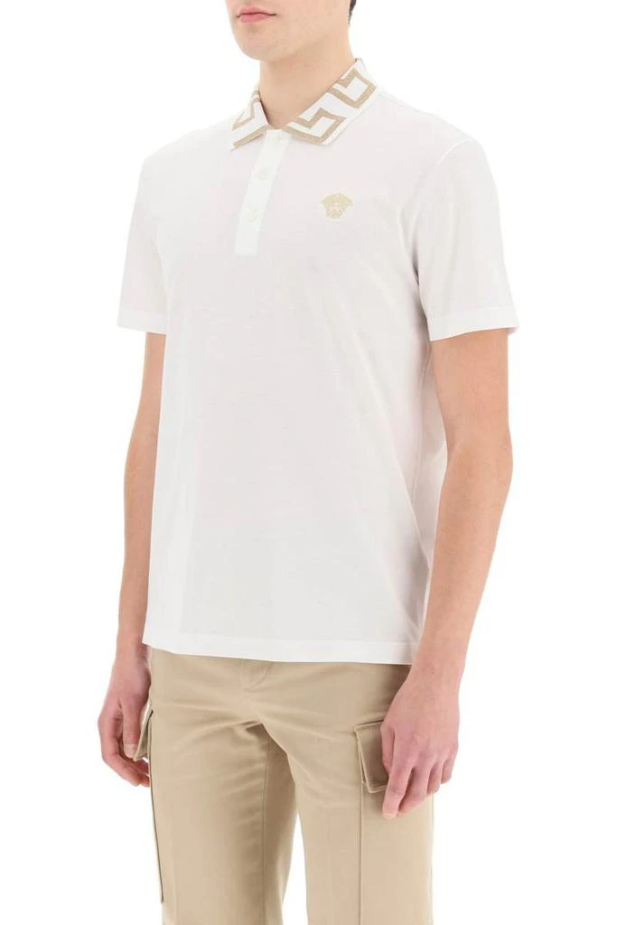 商品Versace|Versace taylor fit polo shirt with greca collar,价格¥2794,第4张图片详细描述