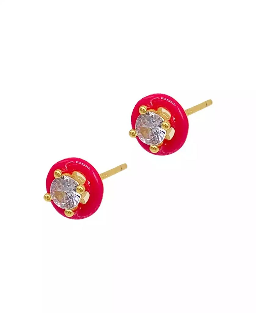 商品ADORNIA|Pink Enamel Halo Studs Earrings,价格¥262,第1张图片