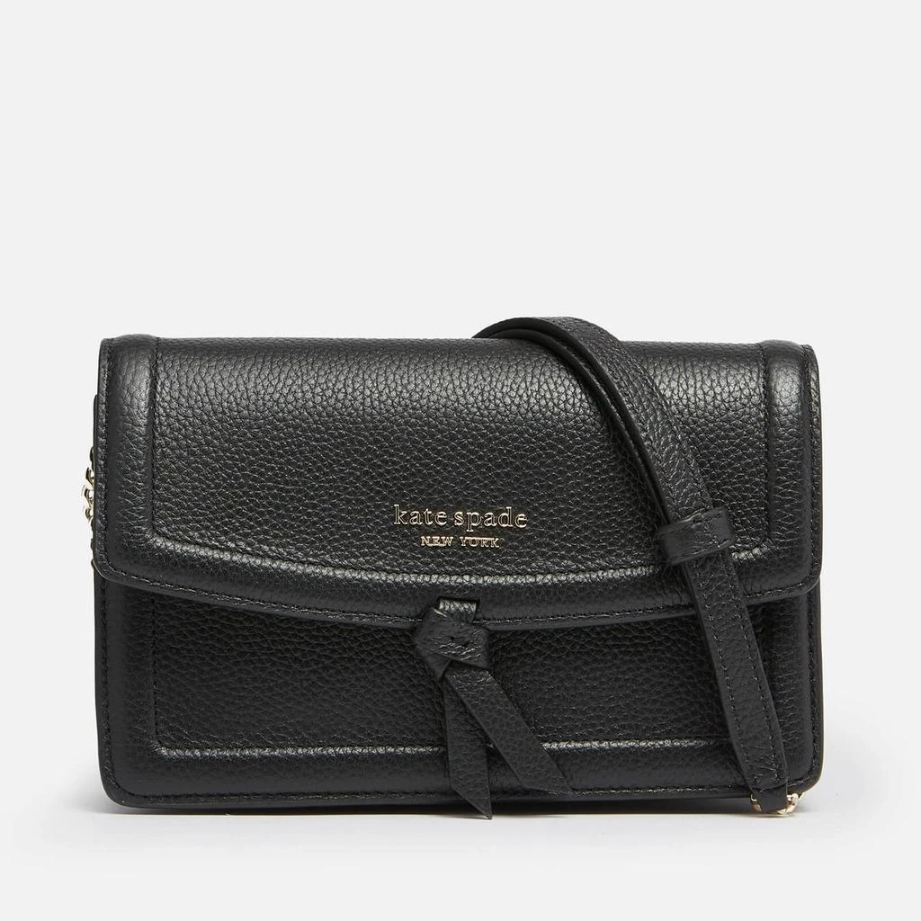 商品Kate Spade|Kate Spade New York Women's Knott Pebbled Flap Cross Body Bag - Black,价格¥1565,第1张图片
