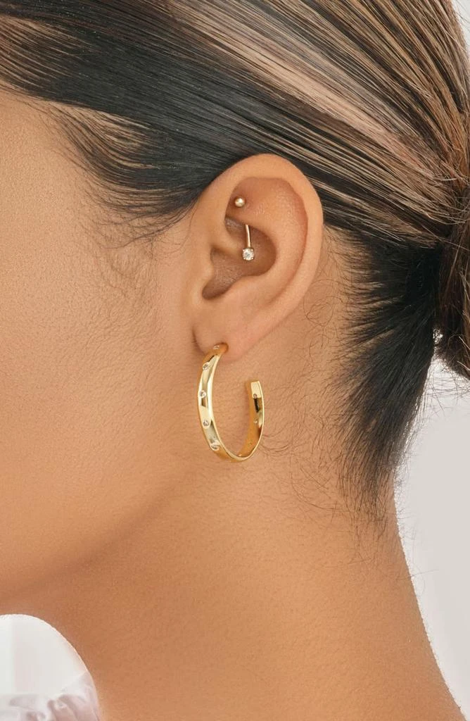 商品Sterling Forever|CZ Everlee Hoop Earrings,价格¥103,第4张图片详细描述