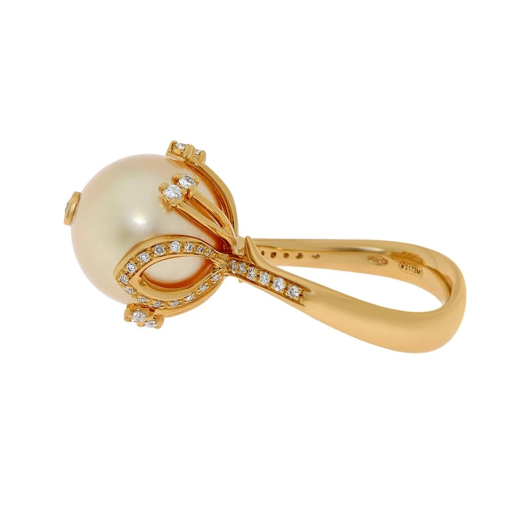 商品Zydo|Zydo 18K Yellow Gold Diamond 0.35ct. tw. and Pearl 12mm Band Ring sz. 7,价格¥20484,第3张图片详细描述