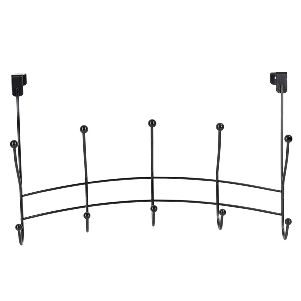 商品Home Basics|Home Basics Shelby 5 Hook Over the Door Hanging Rack, Black,价格¥150,第4张图片详细描述