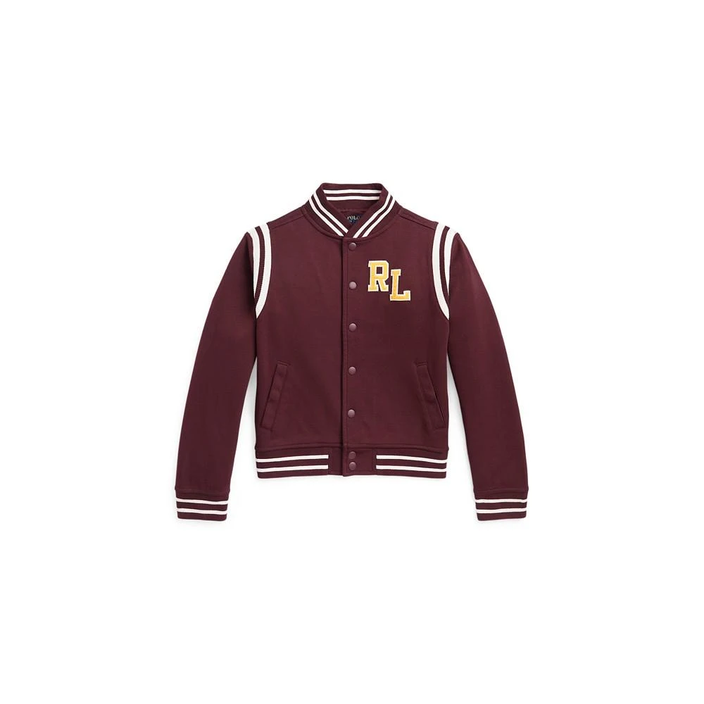 商品Ralph Lauren|Toddler and Little Girls Logo Double-Knit Baseball Jacket,价格¥379,第1张图片