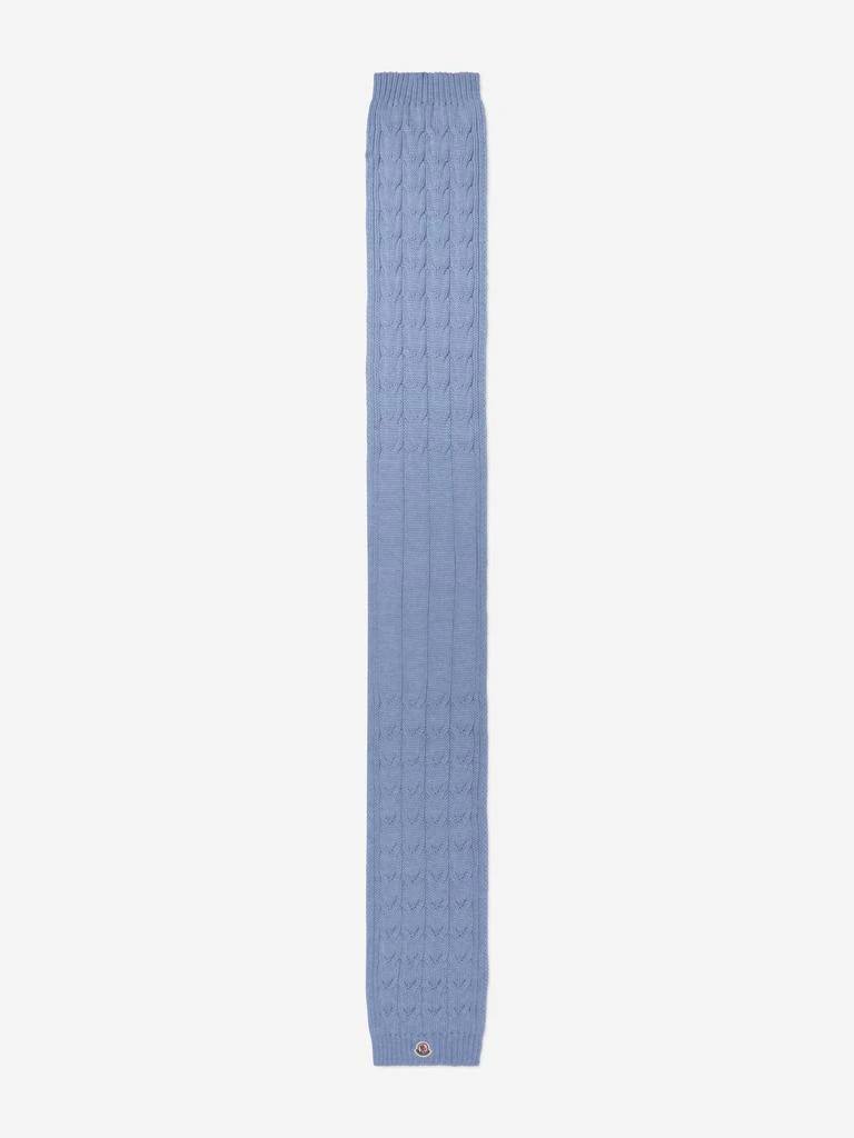 商品Moncler|Moncler Blue Boys Wool Knitted Logo Scarf,价格¥1265,第3张图片详细描述