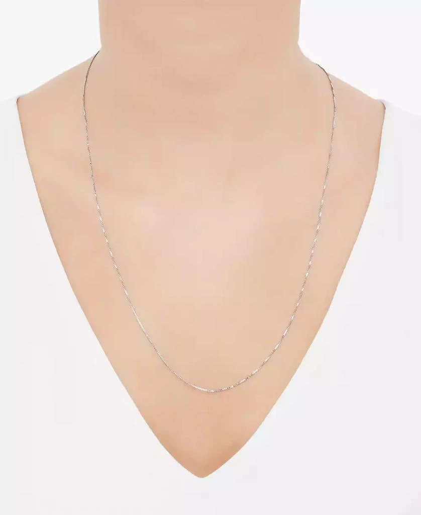 商品Macy's|Solid Box Link 24" Chain Necklace in 14K White Gold,价格¥1614,第2张图片详细描述