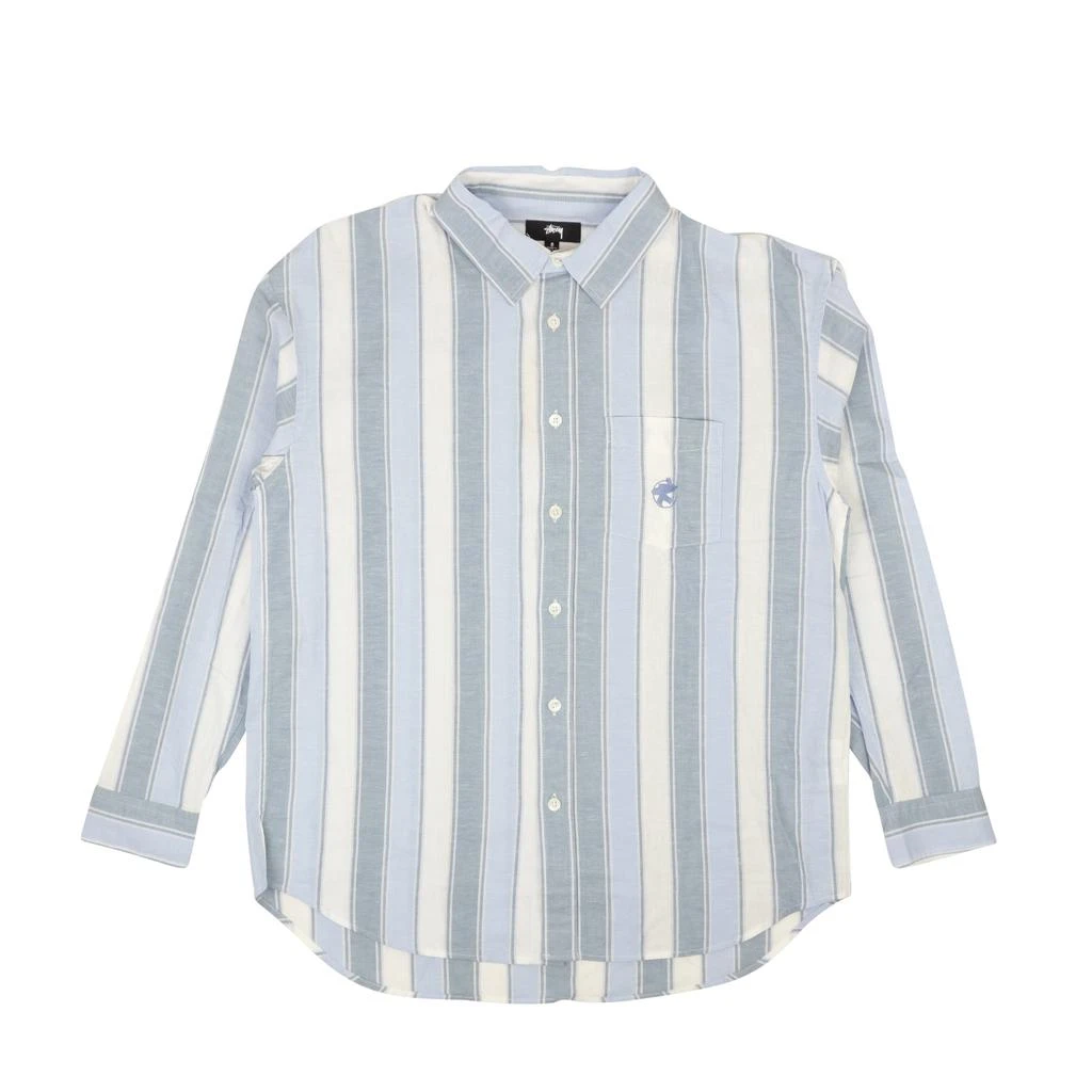 商品STUSSY|Blue Cotton Wide Stripe Button Down Shirt,价格¥747,第4张图片详细描述