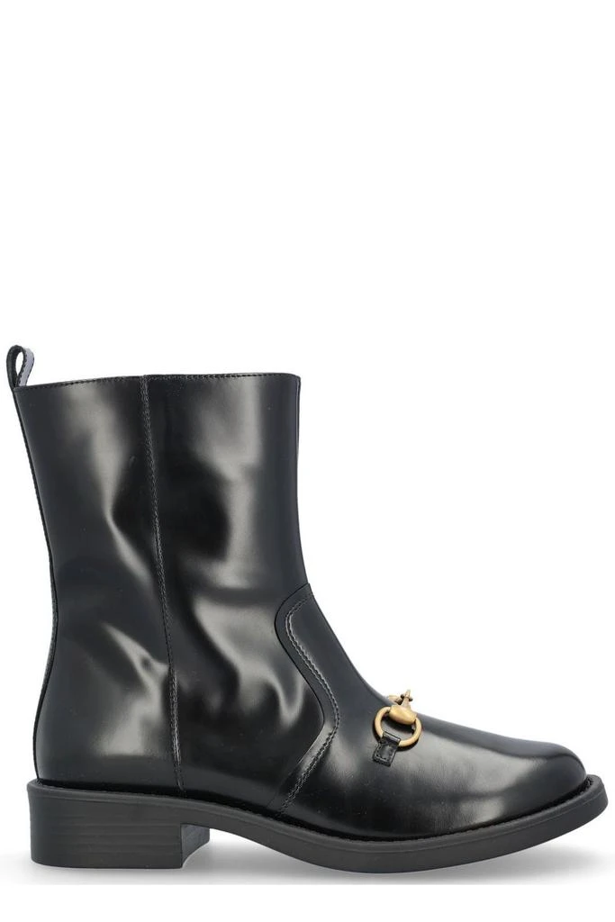 商品Gucci|Gucci Kids Horsebit Detailed Round Toe Ankle Boots,价格¥3851,第1张图片