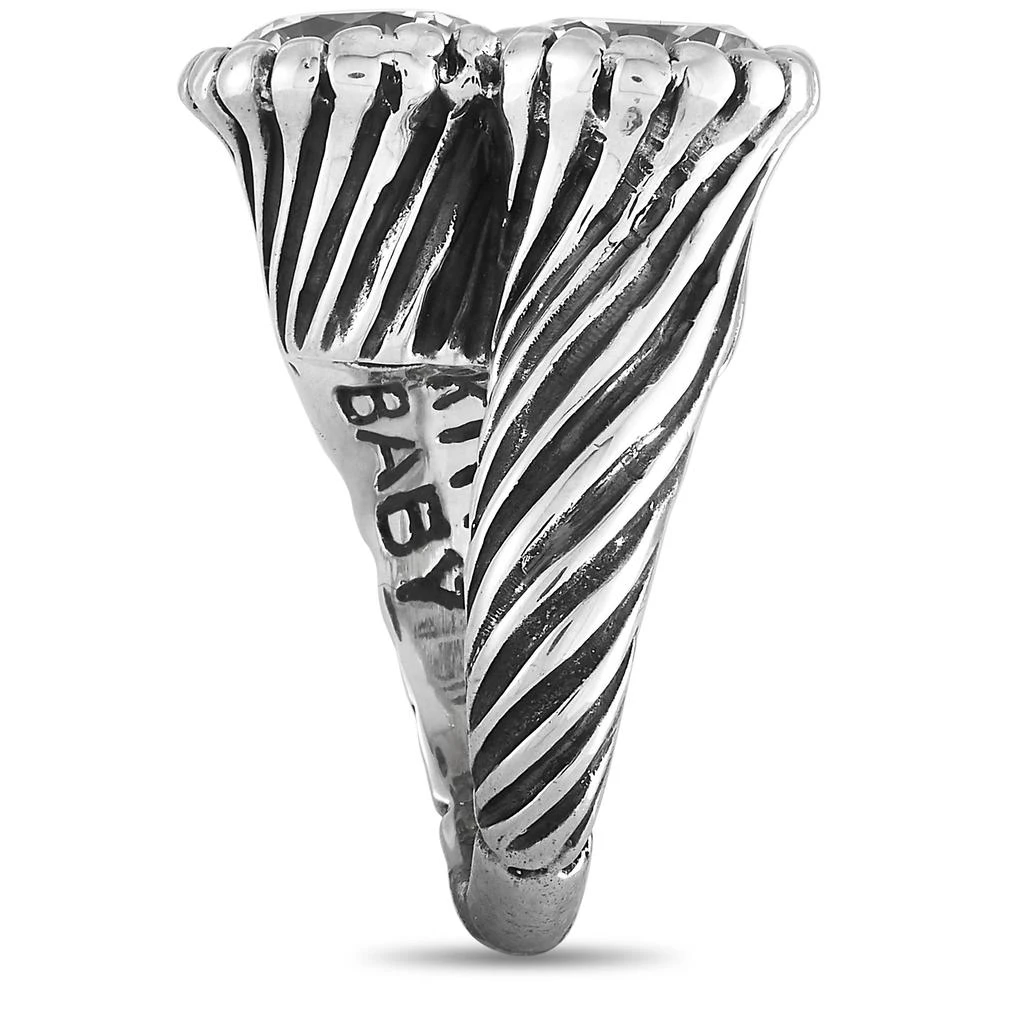 商品King Baby|King Baby Silver and White Cubic Zirconia Twisted Pattern Ring,价格¥1100,第3张图片详细描述