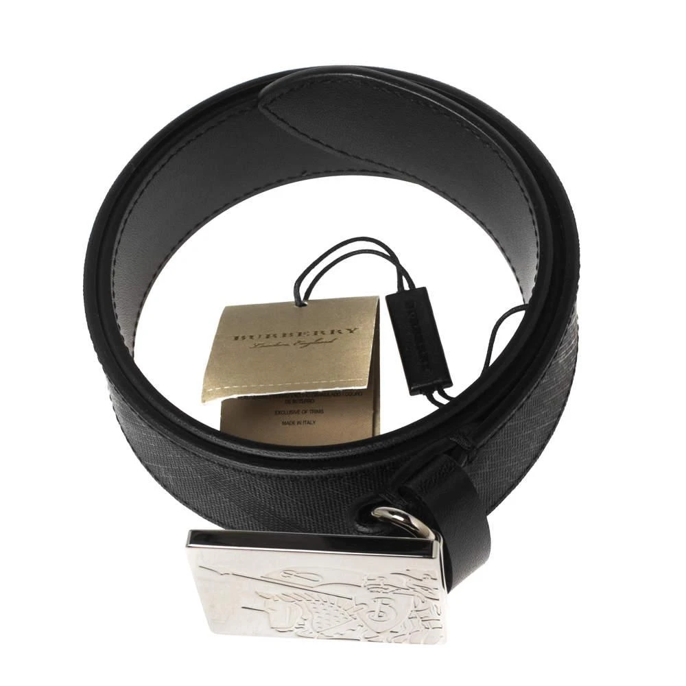 商品[二手商品] Burberry|Burberry Black/Grey Beat Check Coated Canvas Luke Belt 75CM,价格¥2823,第3张图片详细描述