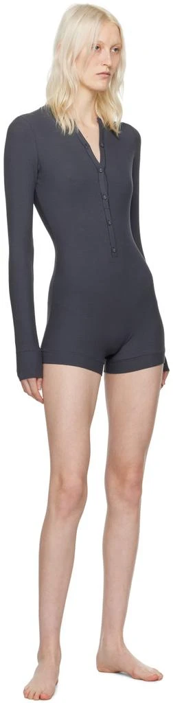 商品SKIMS|Gray Soft Lounge Button Up Henley Jumpsuit,价格¥559,第4张图片详细描述