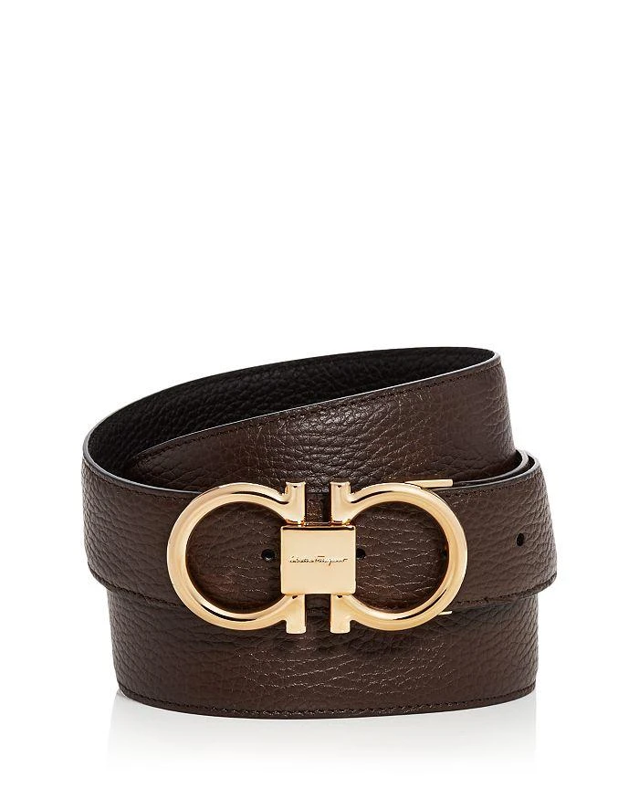 商品Salvatore Ferragamo|Salvatore Men's Double Gancini Buckle Reversible  Leather Belt,价格¥3948,第1张图片