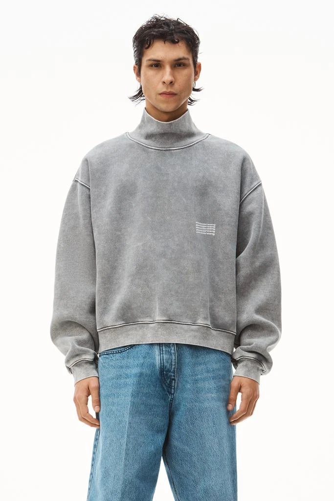 商品Alexander Wang|HIGH NECK PULLOVER IN DENSE FLEECE,价格¥1337,第4张图片详细描述