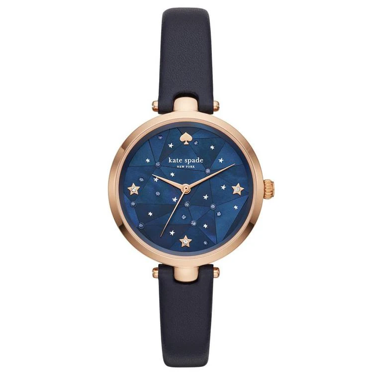 商品Kate Spade|Women's Holland Navy Leather Strap 34mm,价格¥1684,第1张图片