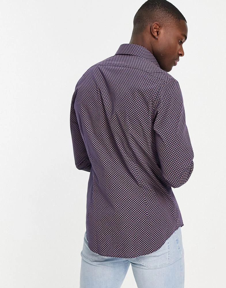 商品Calvin Klein|Calvin Klein slim poplin shirt in navy,价格¥506,第2张图片详细描述