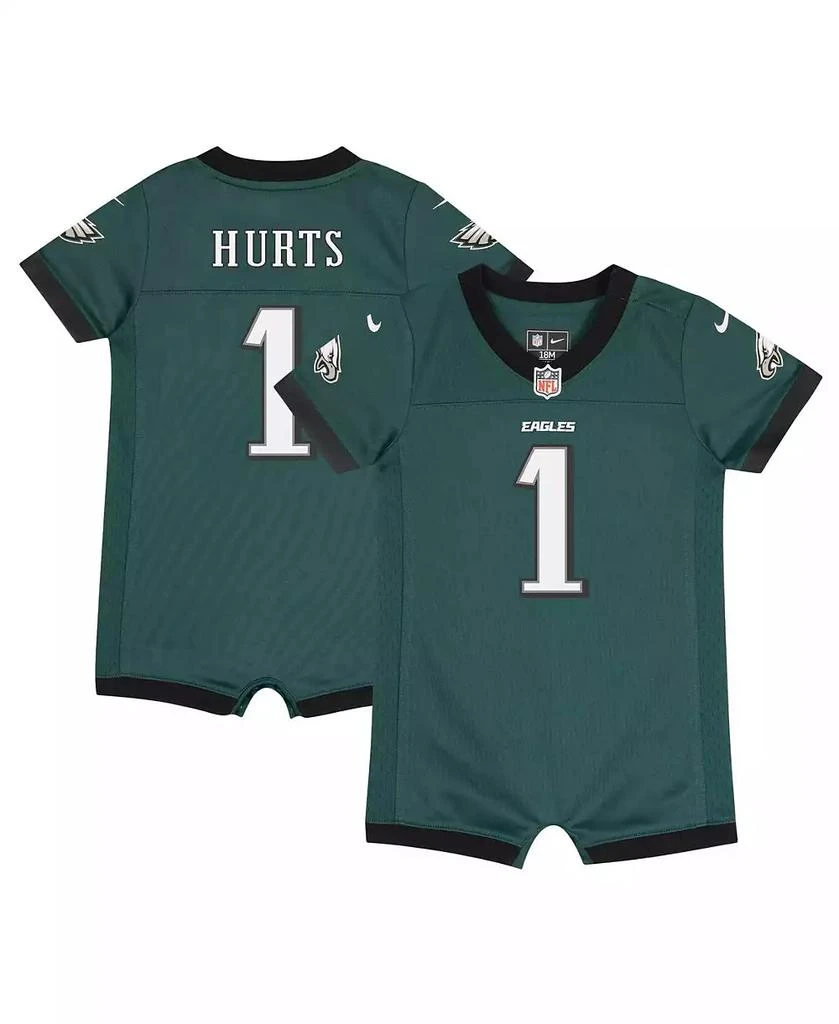 商品NIKE|Newborn and Infant Boys and Girls Jalen Hurts Midnight Philadelphia Eagles Game Romper Jersey,价格¥299,第1张图片