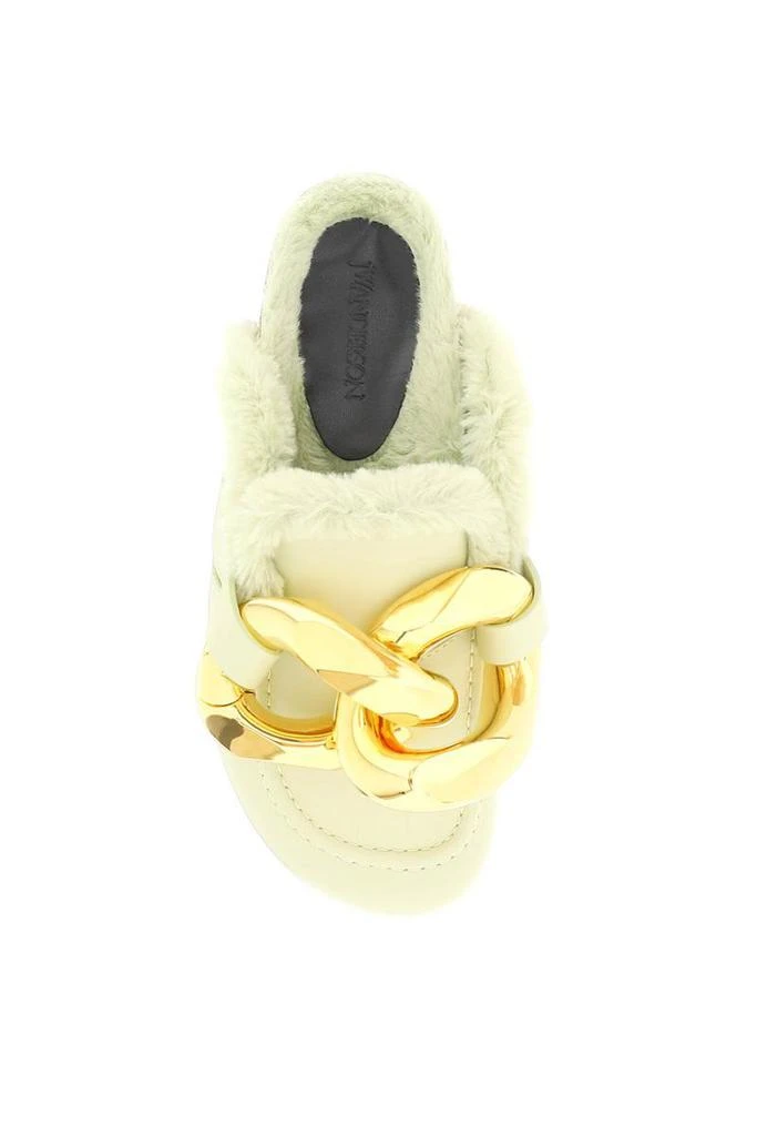 商品JW Anderson|J.w. anderson leather chain mules with ecofur lining,价格¥2428,第2张图片详细描述