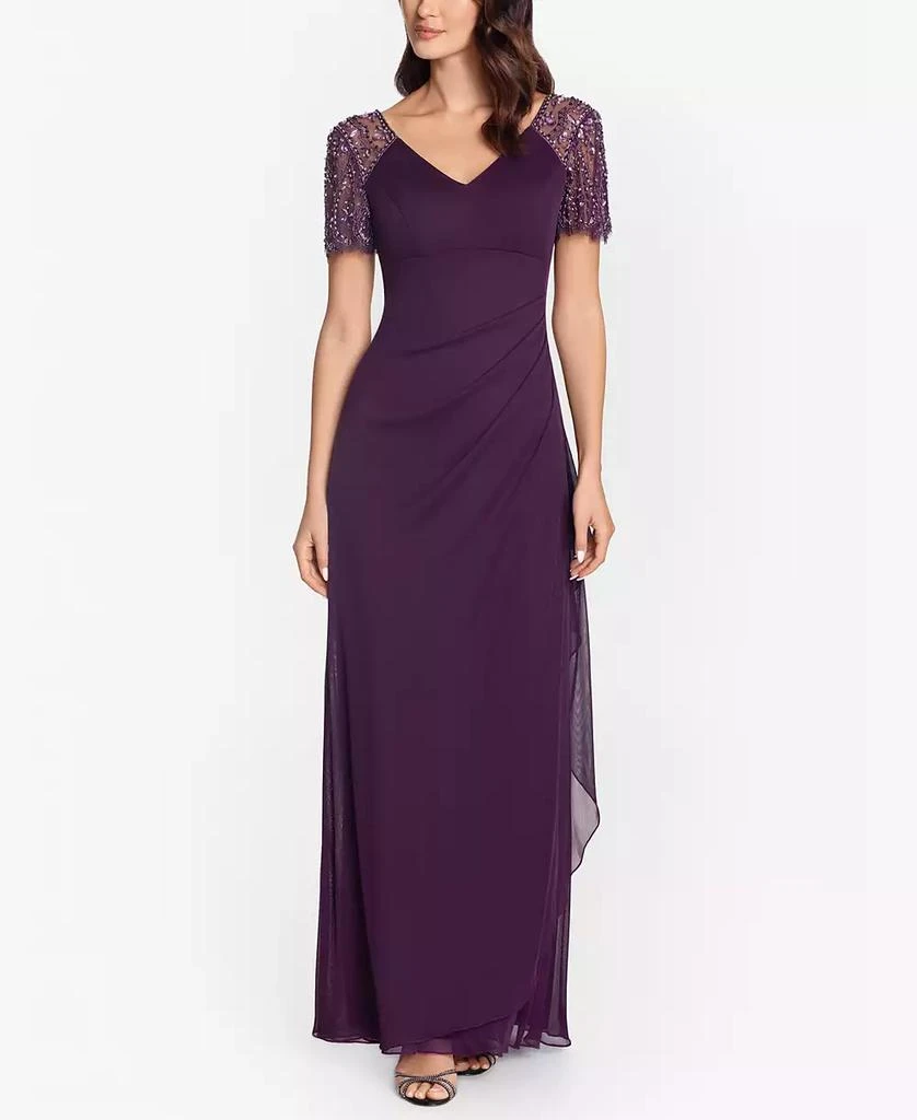 商品XSCAPE|Beaded-Sleeve Gown,价格¥1587,第1张图片